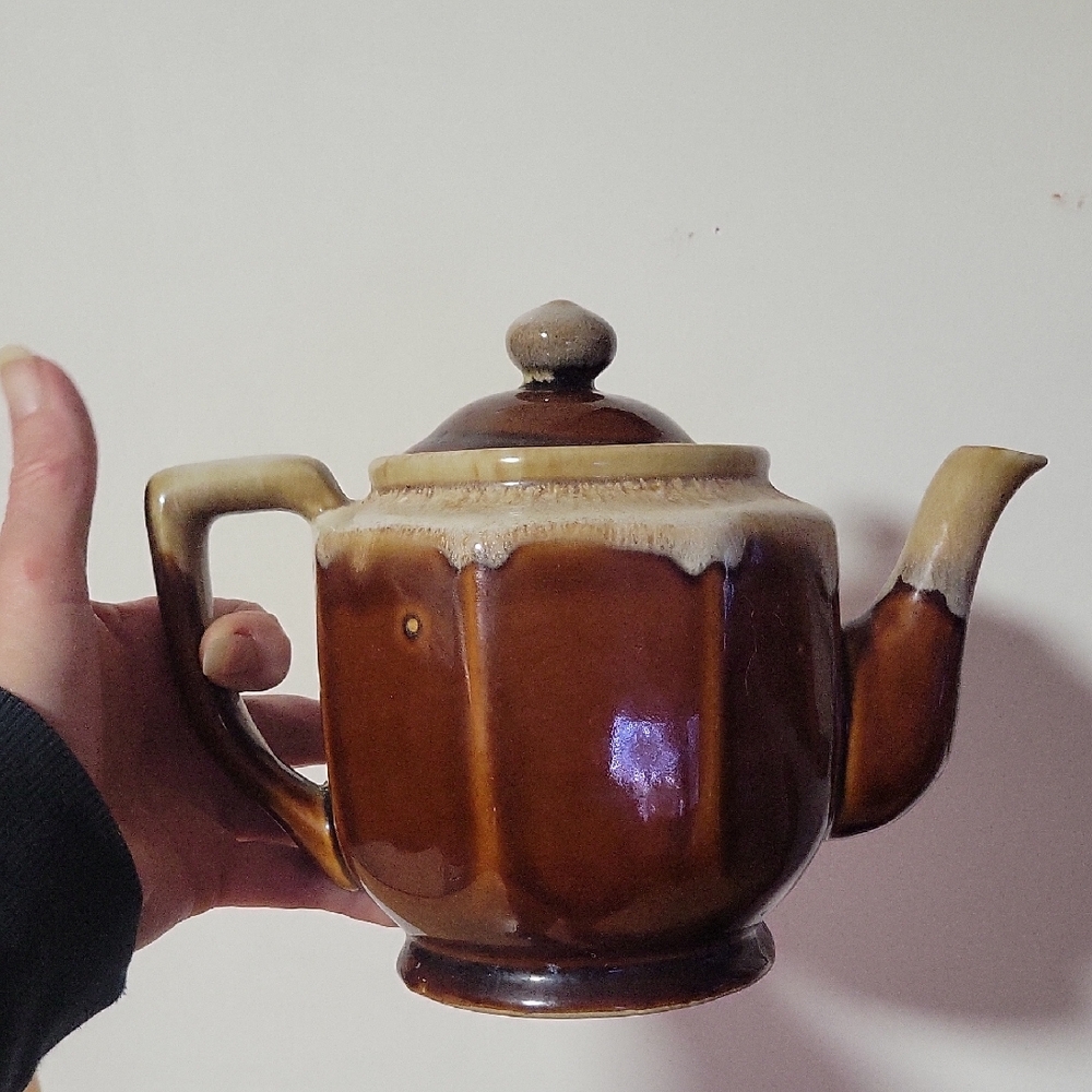 Vintage Brown Betty Ceramic Teapot